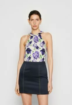 Anna Field Top - White/blue