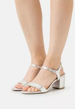 Anna Field LEATHER - Riemensandalette - Silver
