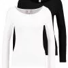 Anna Field Petite 2PACK - Langarmshirt - Black/white -Anna Field Geschäft b14000e1e71b455d87d89405c5f95cde